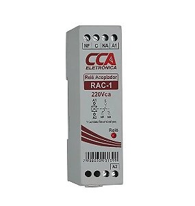 Relé Acoplador CCA RAC 1 Contato Reversível 6A Opções 12V 24V 110V 220V para Trilho DIN