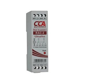 Relé Acoplador CCA RAC 2 Contatos Reversíveis 6A Opções 12V 24V 127V 220V VCA/VCC Trilho DIN