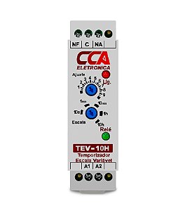 Relé Temporizador Multifunção TEV-E-10H 0,3 Segundo a 10 Horas 24VCA/VCC ou 220VCA Trilho DIN