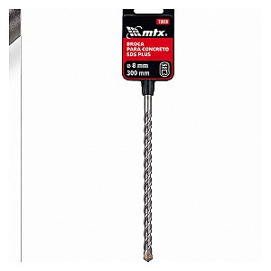 Broca para Concreto MTX 8 x 300mm Longa com Encaixe SDS Plus para Perfuração
