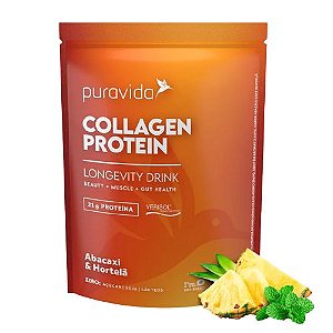PURAVIDA Collagen Protein Abacaxi com Hortelã - Colágeno Hidrolisado VERISOL - 450gr