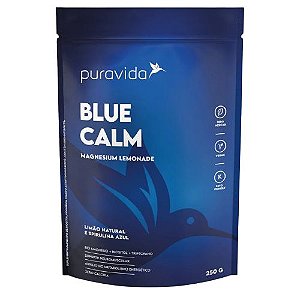 puravida blue calm magnésio + inositol + triptofano + taurina + spirulina  azul - 250 g