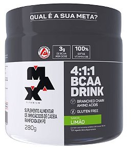BCAA 4:1:1 Drink 280G - Max Titanium Sabor Limão