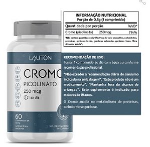Cromo Picolinato 250mcg - 60 Comprimidos | Lauton Nutrition