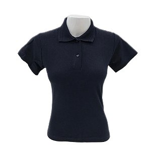 Camisa Polo Piquet Feminina Azul Marinho