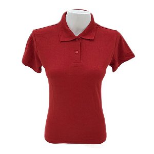 Camisa Polo Piquet Feminina Vermelha