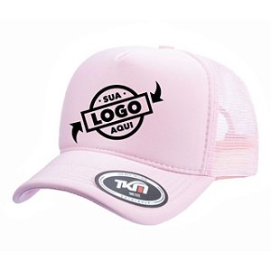 Boné Trucker Poliéster Pink - Cód 219 - Ponto do Bordado BH