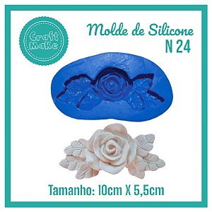 Molde de Silicone 24 - Aplique Rosa G