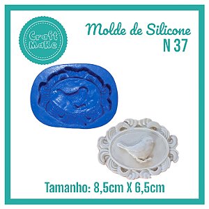Molde de Silicone 37 - Moldura Passarinho