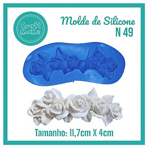 Molde de Silicone 49 - Aplique 6 Rosas