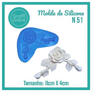 Molde de Silicone 51 - Aplique Rosa Cantoneira Uni