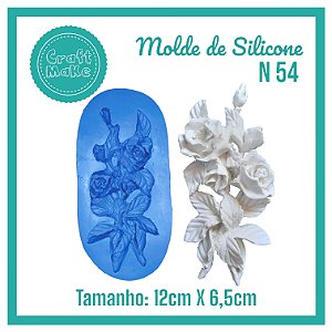 Molde de Silicone 54 - Arranjo Rosas EXG