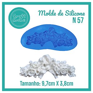 Molde de Silicone 57 - Aplique Mini Flores laço