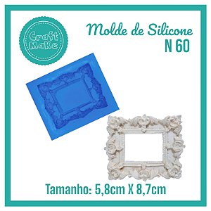 Molde de Silicone 60 -  Moldura Retangular Belga P