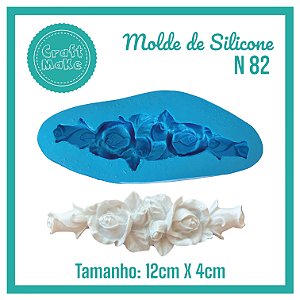 Molde de Silicone 82 - Aplique Rosas