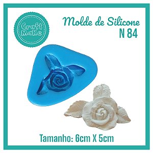 Molde de Silicone 84- Rosa com 3 Folhas
