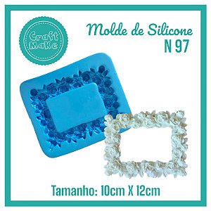 Molde de Silicone 97 - Moldura Rosas GG