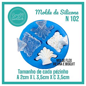 Molde de Silicone 102 - Molde Flex 2 Tipos de  Pézinhos