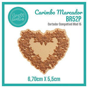 Carimbo Marcador BR52P - Coração Guirlanda