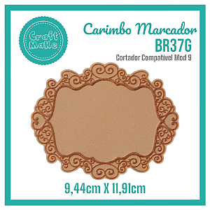 Carimbo Marcador BR37G - Moldura Arabesco Coração