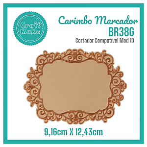 Carimbo Marcador BR38G - Moldura Arabesco Coração P