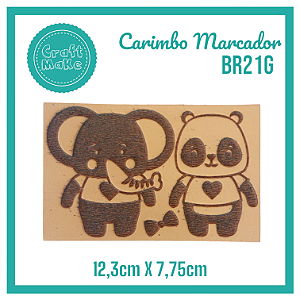 Carimbo Marcador BR21G - Elefante e Panda