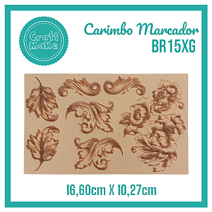 Carimbo Marcador BR15XG - Folhas Adamascado
