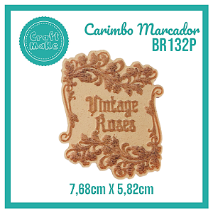 Carimbo Marcador BR132P - Vintage Roses Folhas