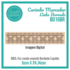 Carimbo Marcador Barrado BD16BR Borboleta Arabesco