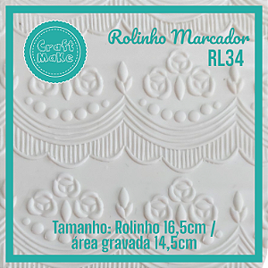 RL34 Rolinho Marcador Renda Rosa