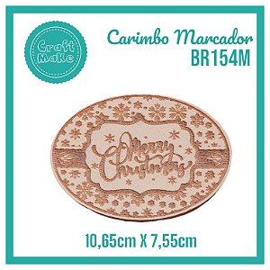 Carimbo Marcador BR154M Merry Christmas Oval