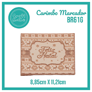 Carimbo Marcador BR61G Feliz Natal Quadrado
