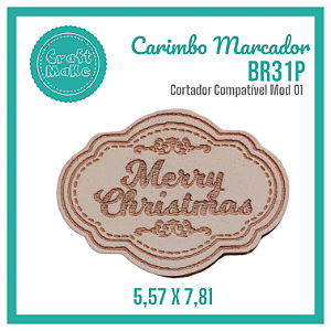 Carimbo Marcador BR31P Merry Christmas Rótulo