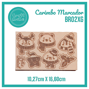 Carimbo Marcador BR02XG Natal - Bonequinhos