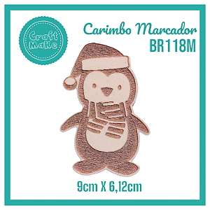 Carimbo Marcador BR118M Natal - Pinguim Bonequinho