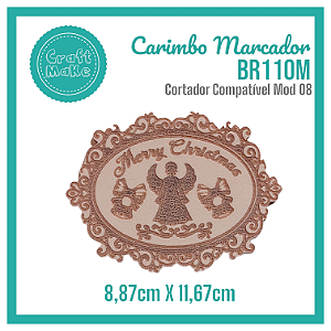 Carimbo Marcador BR110M Natal - Moldura Merry Christmas Anjo