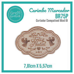 Carimbo Marcador BR75P Natal - Feliz Natal Anjinhos