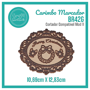 Carimbo Marcador BR42G Natal - Moldura Guirlanda