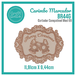 Carimbo Marcador BR44G Natal - Moldura Merry Christmas Sino