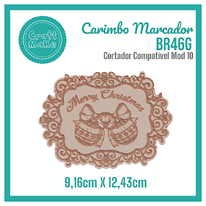 Carimbo Marcador BR46G Natal - Moldura Merry Christmas Bolas