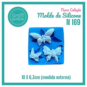 Molde de Silicone 169 - 3 Borboletas