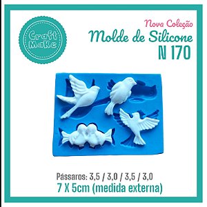 Molde de Silicone 170 - Mini Pássaros