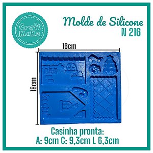 Molde de Silicone N 216 Casinha de Natal -  Natal 2024