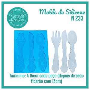 Molde de Silicone 233 -  Trio Talheres Vintage