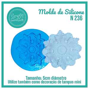 Molde de Silicone 236 -  Tampa PP Adamascado(aplique)