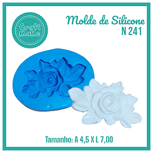Molde de Silicone 241 - Rosa Bauer com Folhas