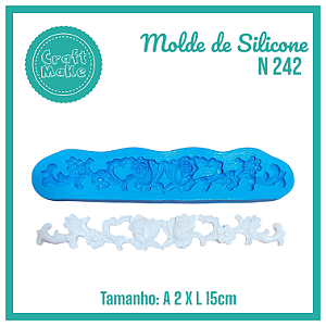Molde de Silicone 242 - Arabesco Rosas Bauer