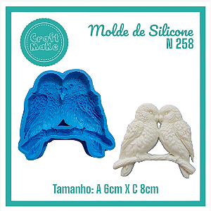Molde de Silicone 258 - Casal de pássaros no galho