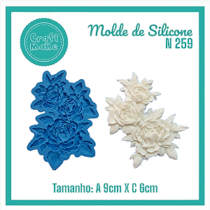 Molde de Silicone 259 - Trio de Rosas
