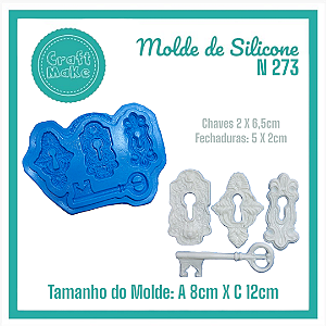 Molde de Silicone 273 - Fechaduras Vintage e Chave